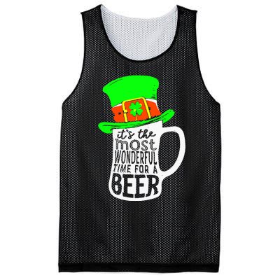 It's The Most Wonderful Time For A Beer Hat St.Patrick's Day Mesh Reversible Basketball Jersey Tank