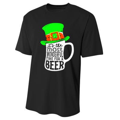 It's The Most Wonderful Time For A Beer Hat St.Patrick's Day Performance Sprint T-Shirt