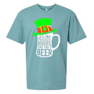 It's The Most Wonderful Time For A Beer Hat St.Patrick's Day Sueded Cloud Jersey T-Shirt