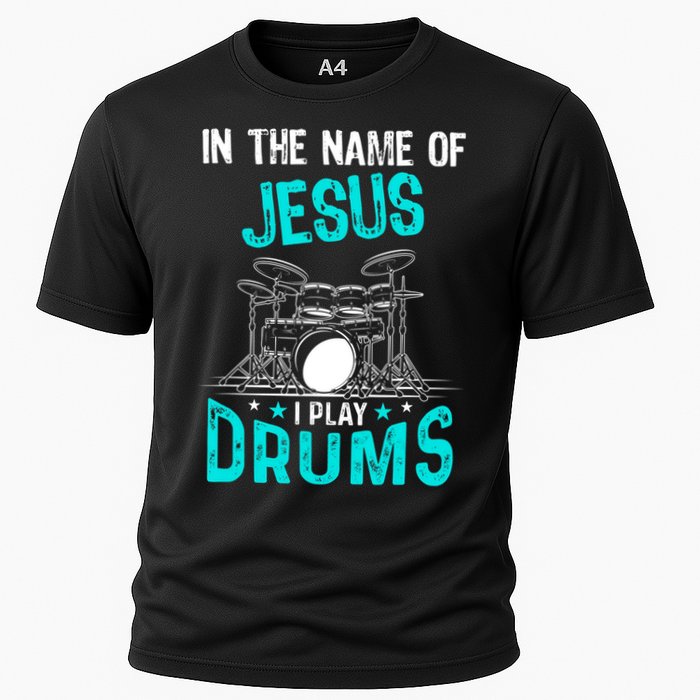 In The Name Of Jesus I Play Drums For Christian Drummer Performance Shirt