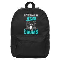 In The Name Of Jesus I Play Drums For Christian Drummer 16 in Basic Backpack