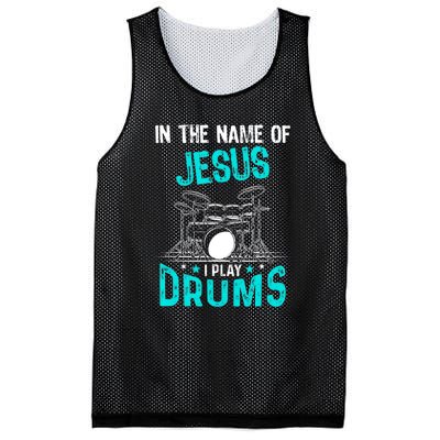 In The Name Of Jesus I Play Drums For Christian Drummer Mesh Reversible Basketball Jersey Tank