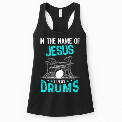 In The Name Of Jesus I Play Drums For Christian Drummer Womens Tank Top