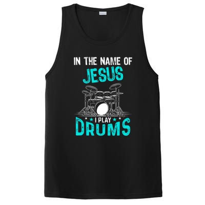 In The Name Of Jesus I Play Drums For Christian Drummer PosiCharge Competitor Tank