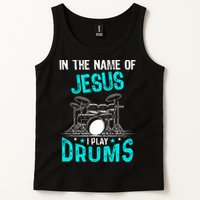 In The Name Of Jesus I Play Drums For Christian Drummer Tank Top