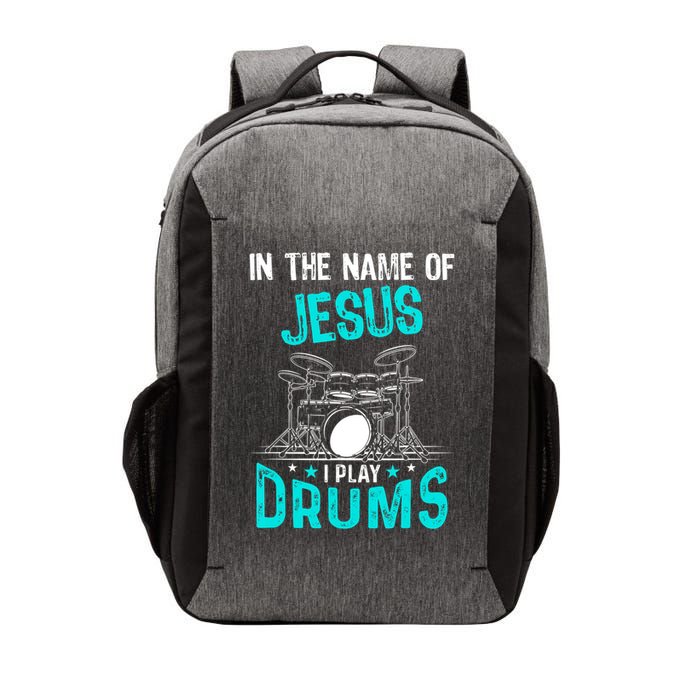 In The Name Of Jesus I Play Drums For Christian Drummer Vector Backpack
