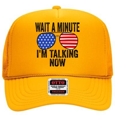 IM Talking Now Does It Sound Familiar Trump High Crown Mesh Back Trucker Hat