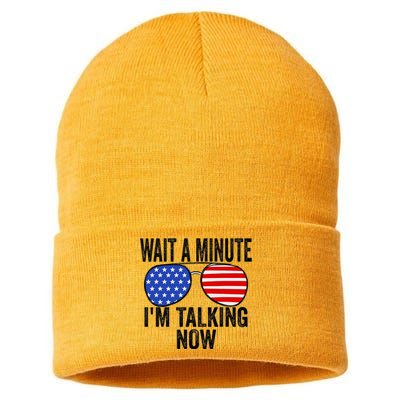 IM Talking Now Does It Sound Familiar Trump Sustainable Knit Beanie