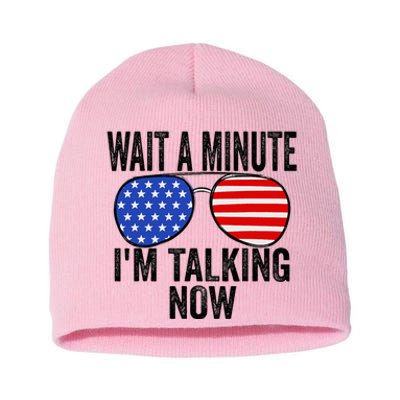 IM Talking Now Does It Sound Familiar Trump Short Acrylic Beanie