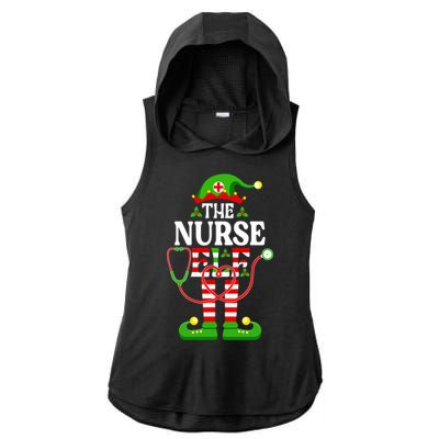 Im The Nurse Elf Cute Gift Funny Christmas Family Matching Gift Ladies PosiCharge Tri-Blend Wicking Draft Hoodie Tank