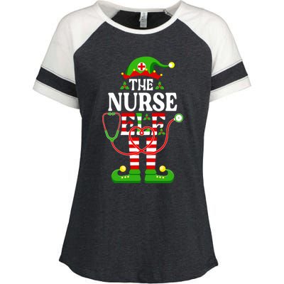 Im The Nurse Elf Cute Gift Funny Christmas Family Matching Gift Enza Ladies Jersey Colorblock Tee