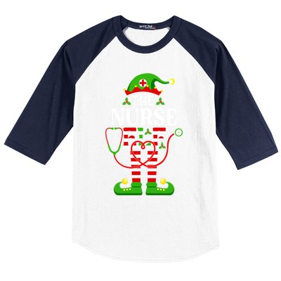 Im The Nurse Elf Cute Gift Funny Christmas Family Matching Gift Baseball Sleeve Shirt