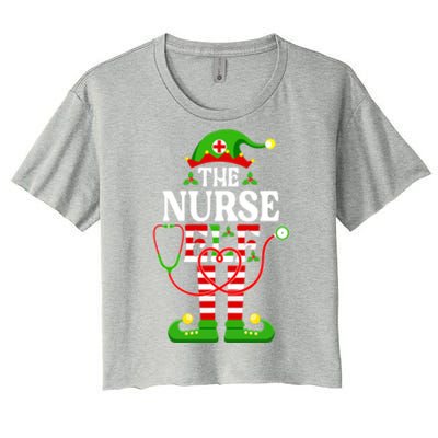 Im The Nurse Elf Cute Gift Funny Christmas Family Matching Gift Women's Crop Top Tee