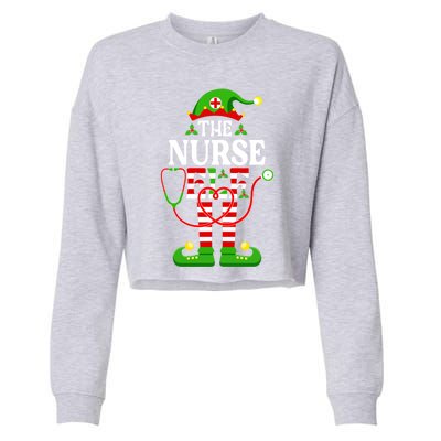 Im The Nurse Elf Cute Gift Funny Christmas Family Matching Gift Cropped Pullover Crew