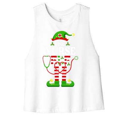 Im The Nurse Elf Cute Gift Funny Christmas Family Matching Gift Women's Racerback Cropped Tank