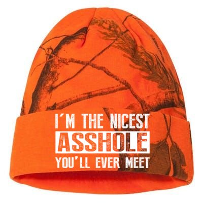 Im The Nicest Asshole Youll Ever Meet Funny Sarcasm Kati Licensed 12" Camo Beanie