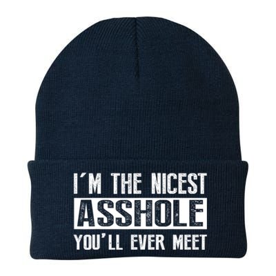 Im The Nicest Asshole Youll Ever Meet Funny Sarcasm Knit Cap Winter Beanie