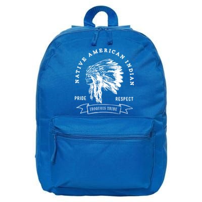 Iroquois Tribe Native American Indian Pride Respect Logo Gift 16 in Basic Backpack