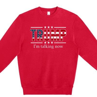 IM Talking Now Trump Vance 2024 Election Debate Patriotic Premium Crewneck Sweatshirt