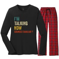 IM Talking Now Trump Kamala Harris Debate 2024 Women's Long Sleeve Flannel Pajama Set 