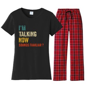 IM Talking Now Trump Kamala Harris Debate 2024 Women's Flannel Pajama Set