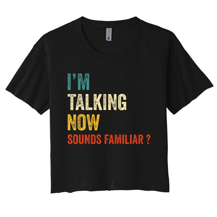 IM Talking Now Trump Kamala Harris Debate 2024 Women's Crop Top Tee