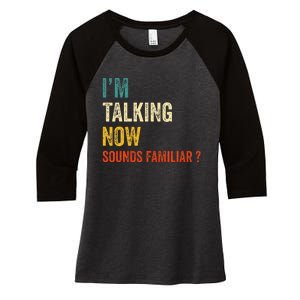 IM Talking Now Trump Kamala Harris Debate 2024 Women's Tri-Blend 3/4-Sleeve Raglan Shirt