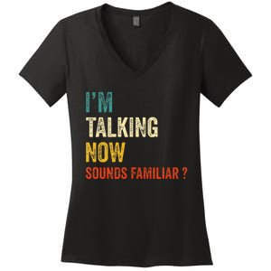 IM Talking Now Trump Kamala Harris Debate 2024 Women's V-Neck T-Shirt