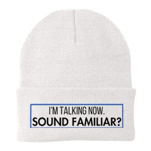 IM Talking Now. Sound Familiar Funny Trump Debate 2024 Knit Cap Winter Beanie