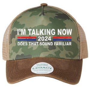 IM Talking Now Does That Sound Familiar Funny Trump Debate Legacy Tie Dye Trucker Hat