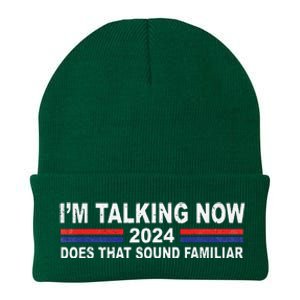 IM Talking Now Does That Sound Familiar Funny Trump Debate Knit Cap Winter Beanie