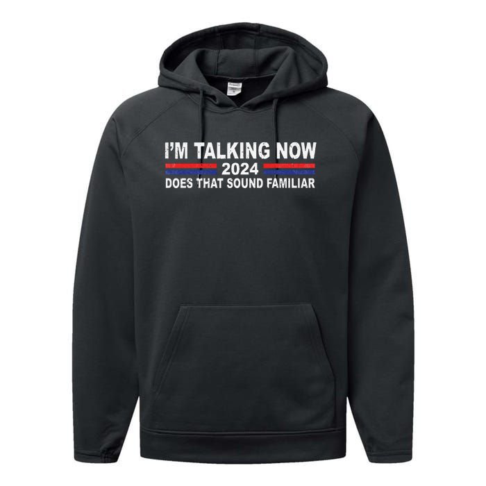 IM Talking Now Does That Sound Familiar Funny Trump Debate Performance Fleece Hoodie