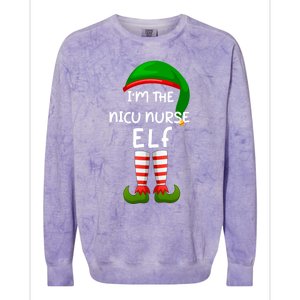 Im The Nicu Nurse Elf Funny Elf Family Matching Christmas Gift Colorblast Crewneck Sweatshirt