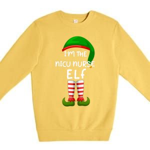 Im The Nicu Nurse Elf Funny Elf Family Matching Christmas Gift Premium Crewneck Sweatshirt