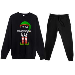 Im The Nicu Nurse Elf Funny Elf Family Matching Christmas Gift Premium Crewneck Sweatsuit Set