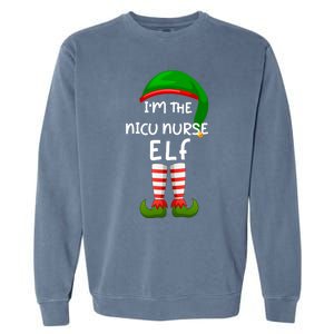 Im The Nicu Nurse Elf Funny Elf Family Matching Christmas Gift Garment-Dyed Sweatshirt