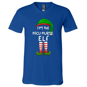 Im The Nicu Nurse Elf Funny Elf Family Matching Christmas Gift V-Neck T-Shirt