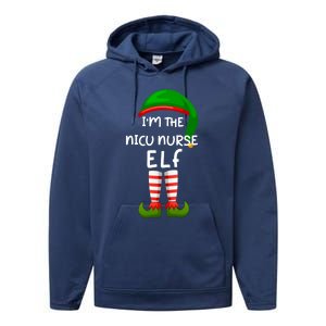 Im The Nicu Nurse Elf Funny Elf Family Matching Christmas Gift Performance Fleece Hoodie