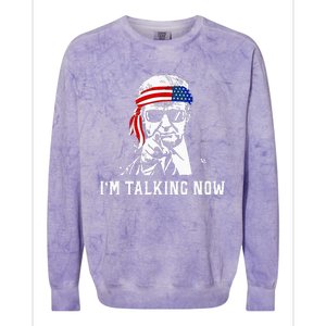 IM Talking Now Donald Trump Wait A Minute IM Talking Now Colorblast Crewneck Sweatshirt