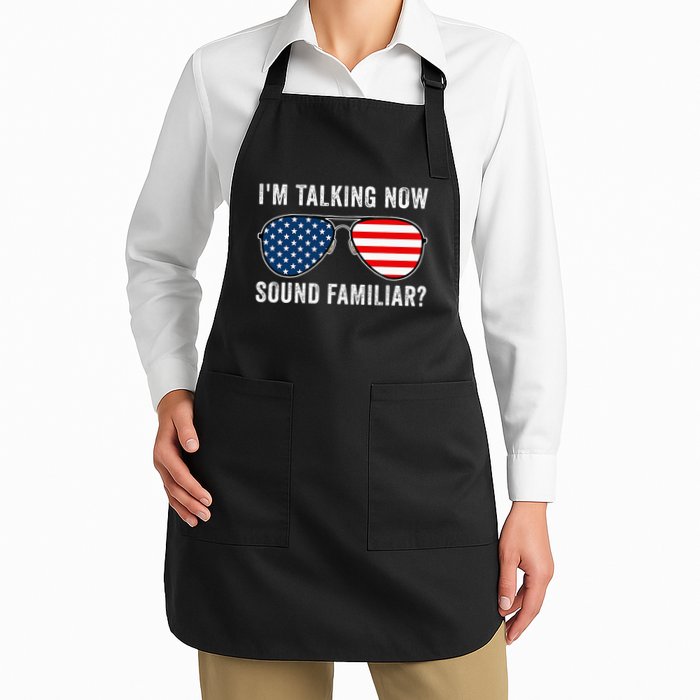 IM Talking Now. Sound Familiar Full-Length Apron With Pockets