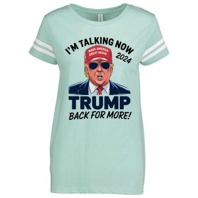 IM Talking Now Does That Sound Familiar Trump 2024 Enza Ladies Jersey Football T-Shirt