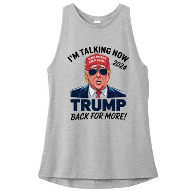 IM Talking Now Does That Sound Familiar Trump 2024 Ladies PosiCharge Tri-Blend Wicking Tank