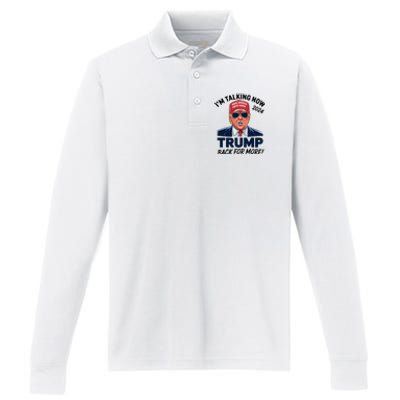 IM Talking Now Does That Sound Familiar Trump 2024 Performance Long Sleeve Polo