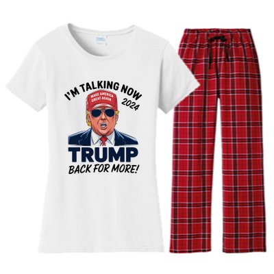 IM Talking Now Does That Sound Familiar Trump 2024 Women's Flannel Pajama Set