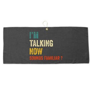 IM Talking Now Trump Kamala Harris Debate 2024 Large Microfiber Waffle Golf Towel