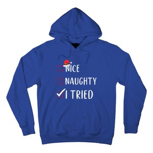 I Tried Nice Naughty List Funny Xmas Gift Hoodie