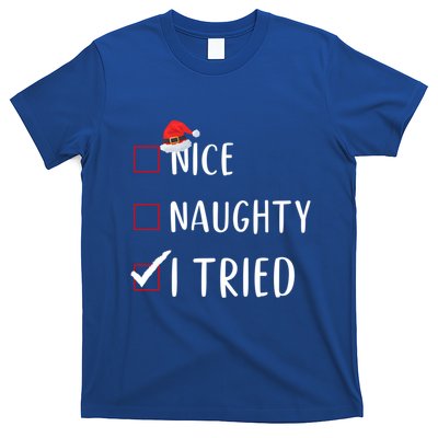 I Tried Nice Naughty List Funny Xmas Gift T-Shirt