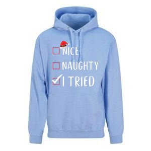 I Tried Nice Naughty List Funny Xmas Gift Unisex Surf Hoodie