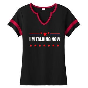 IM Talking Now Elections 2024 Democrat Republican Ladies Halftime Notch Neck Tee