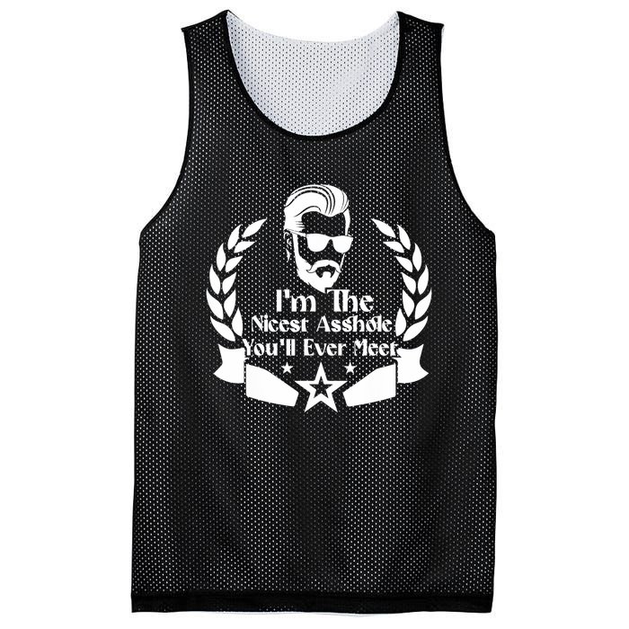 I'm The Nicest Asshole You'll Ever Meet - Sarcastic Sexy Mesh Reversible Basketball Jersey Tank